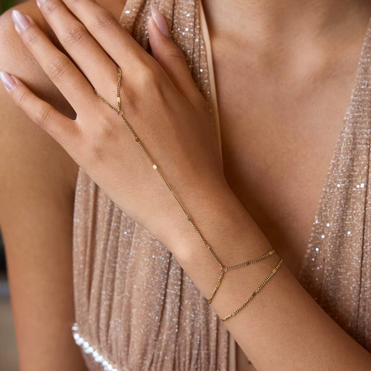 Golden grace hand chain