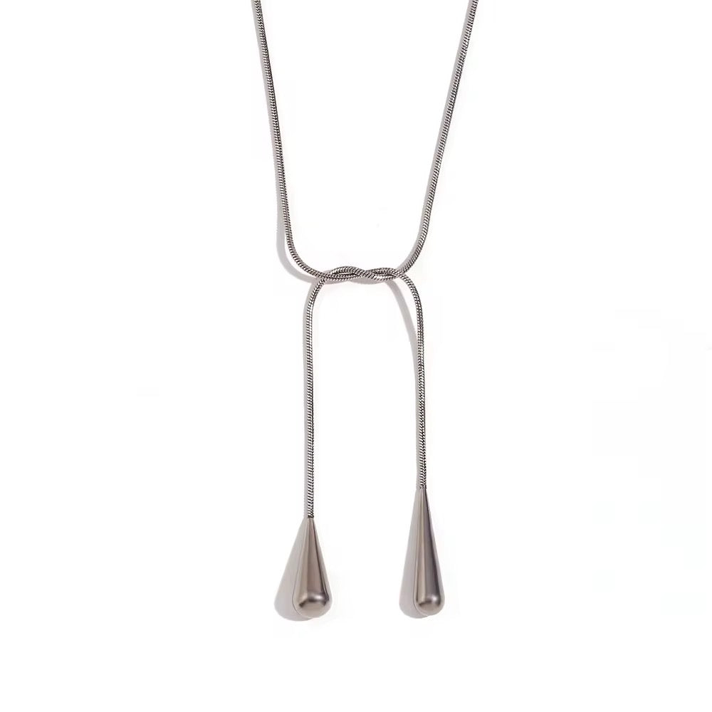 Water drops long necklace