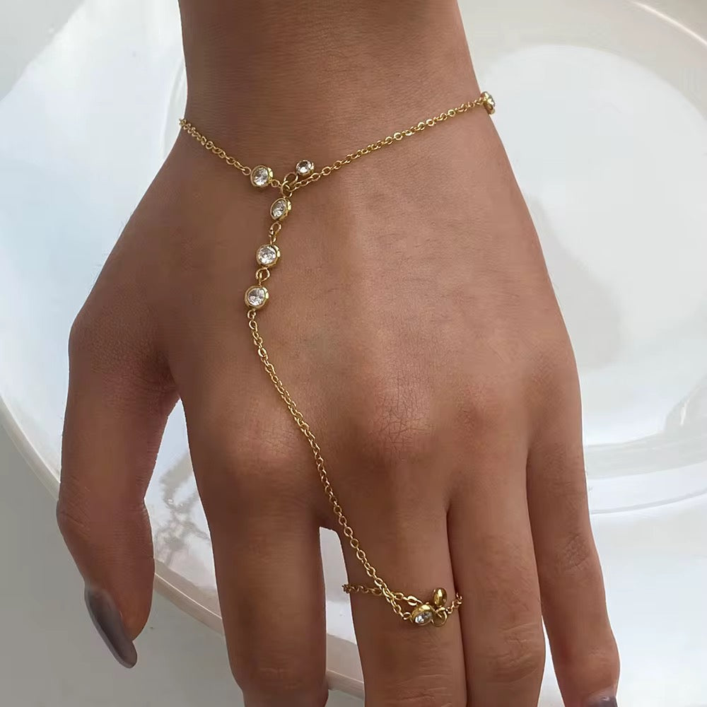 Dainty luxe hand chain