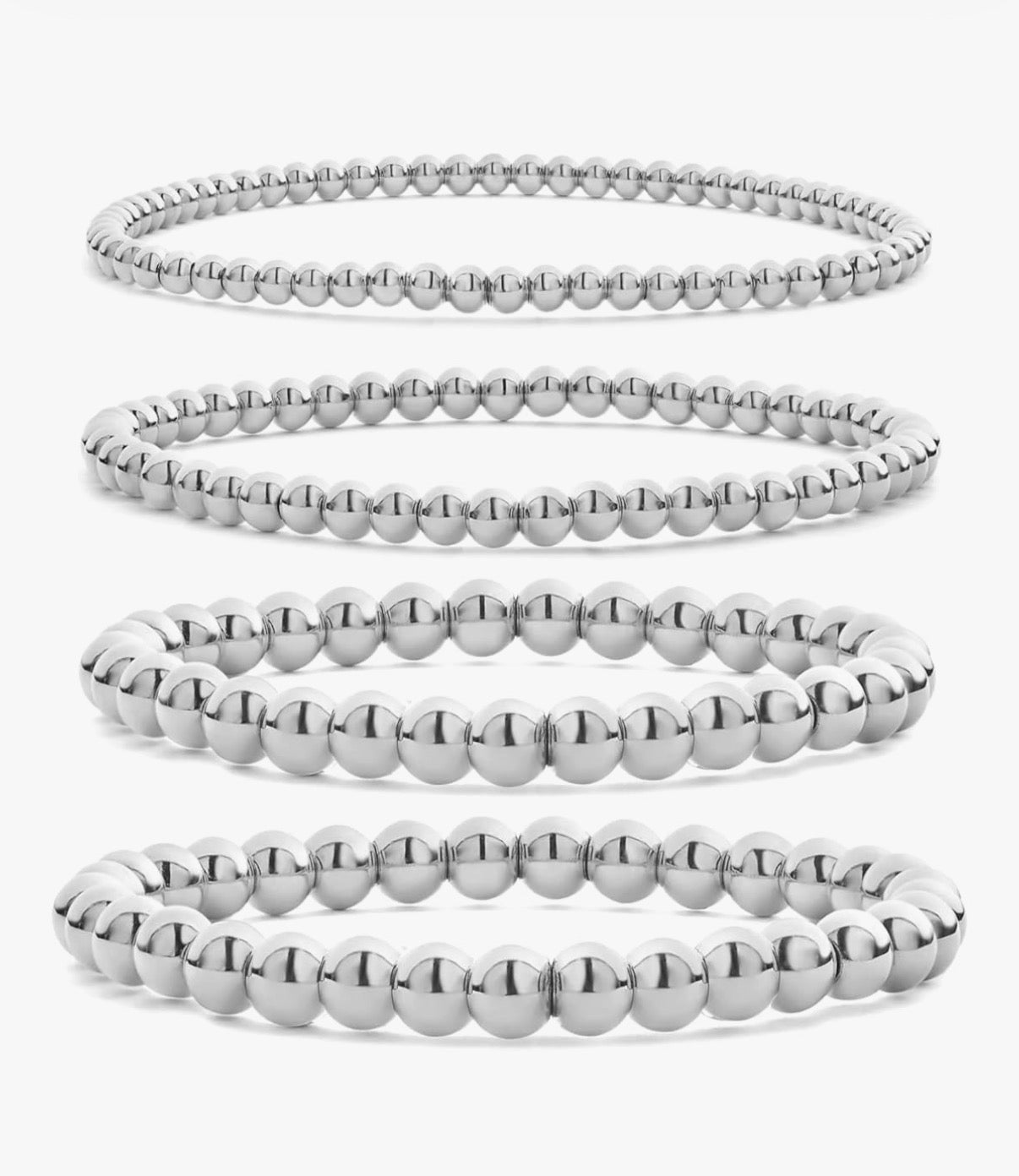 silver beaded bracelet