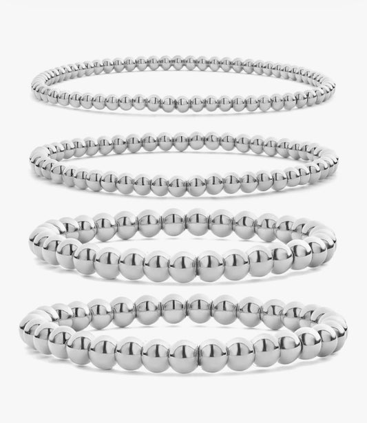 silver beaded bracelet