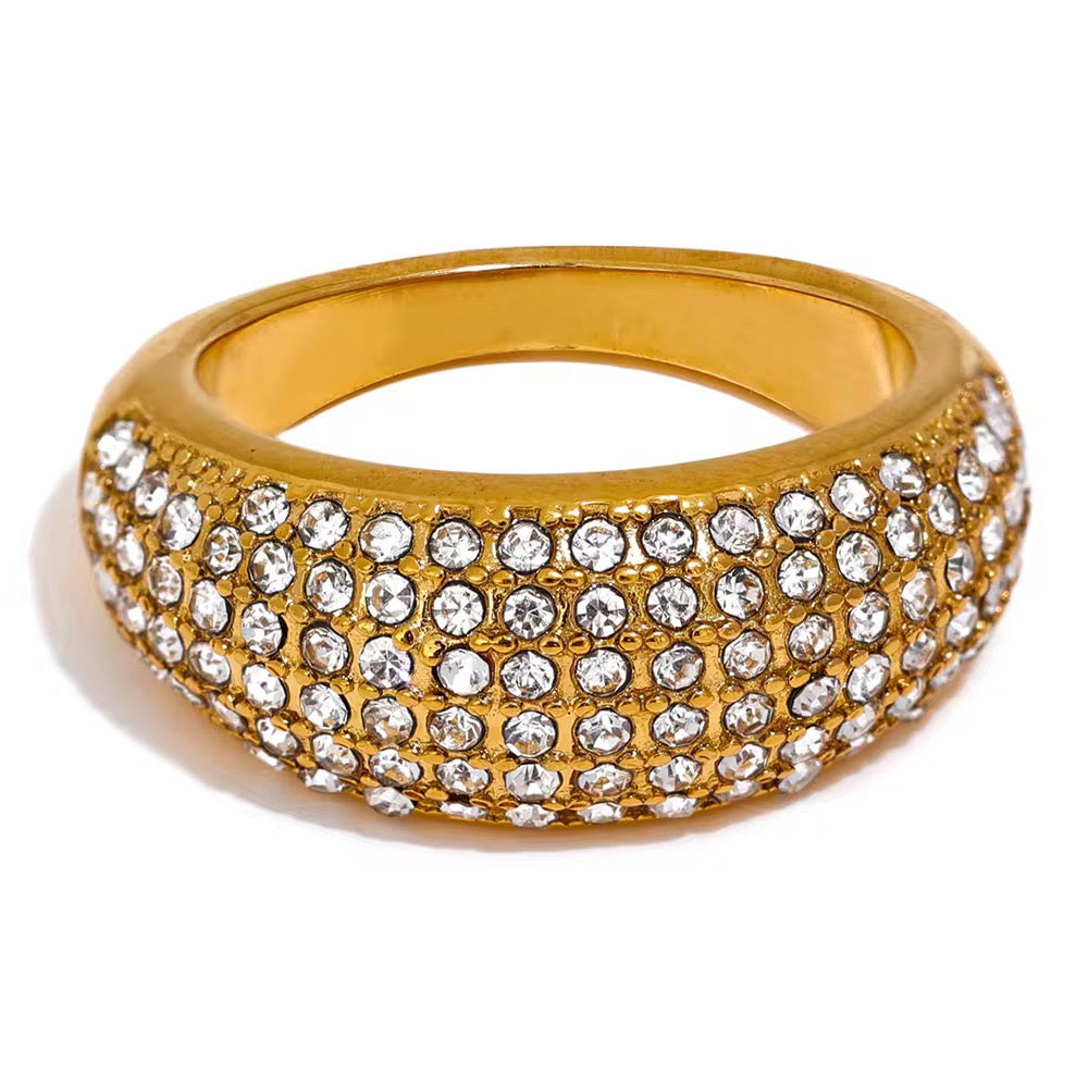 Zirconias chunky gold ring