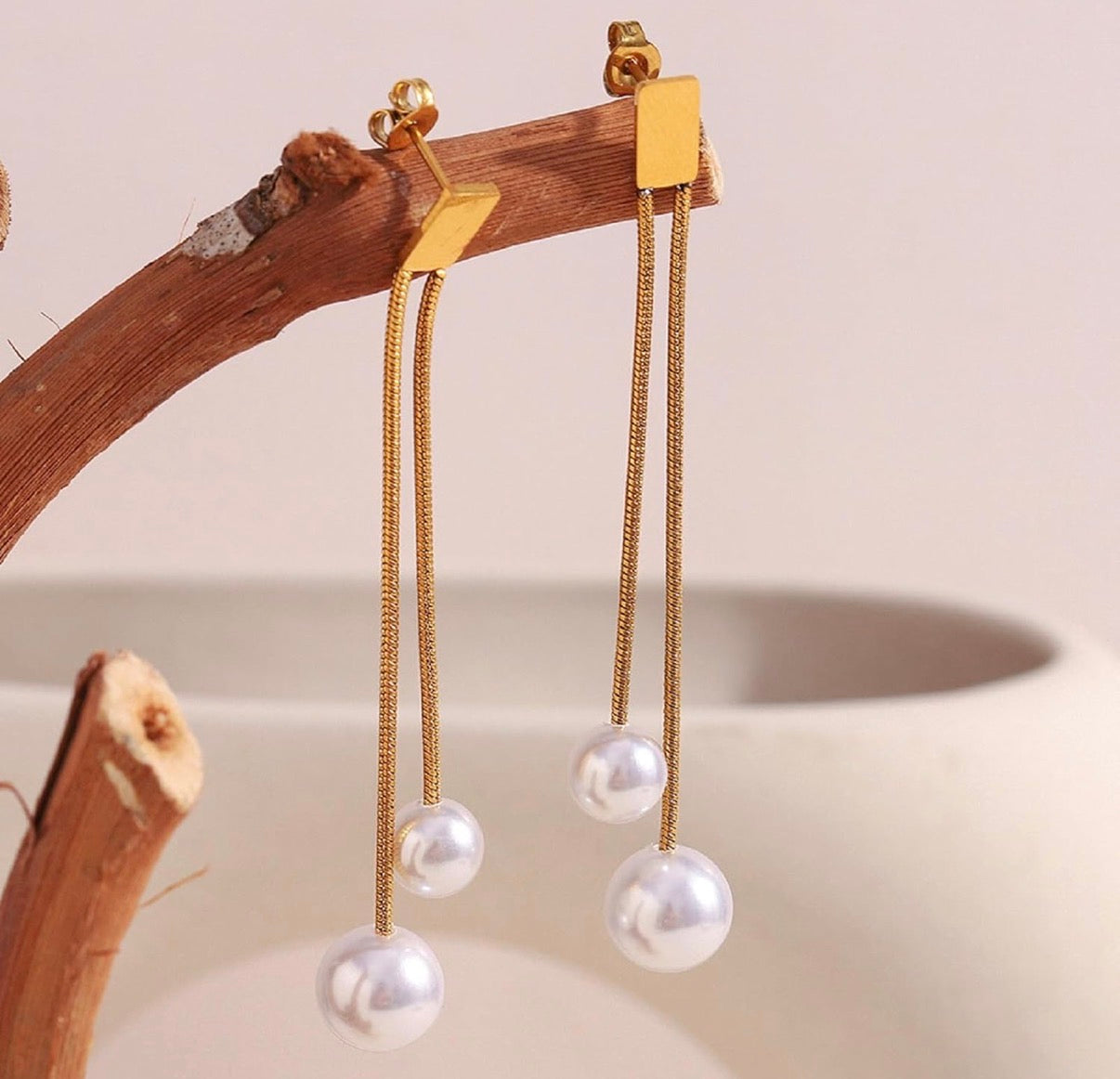 dangle pearl earrings