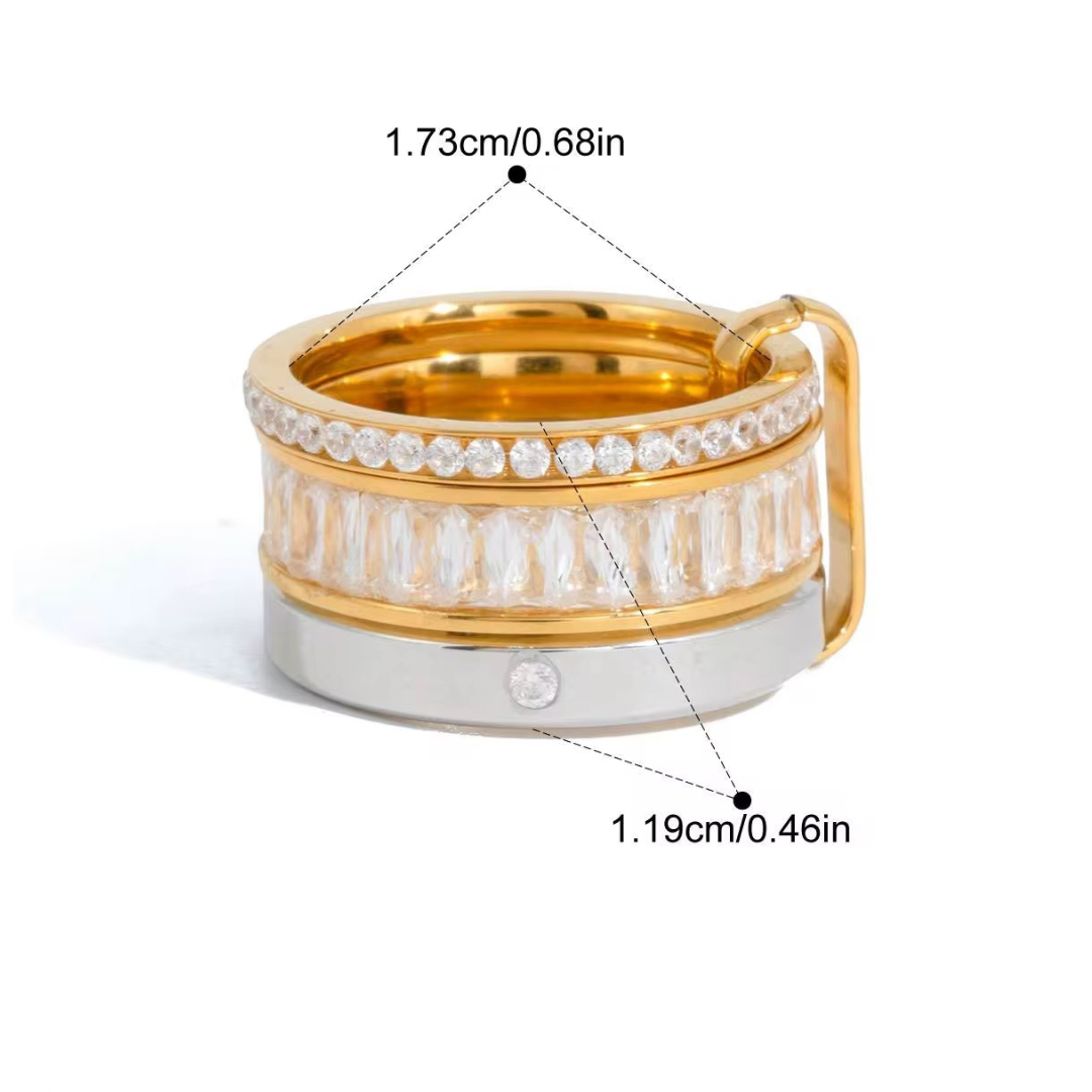 Triple Bridget bicolor ring