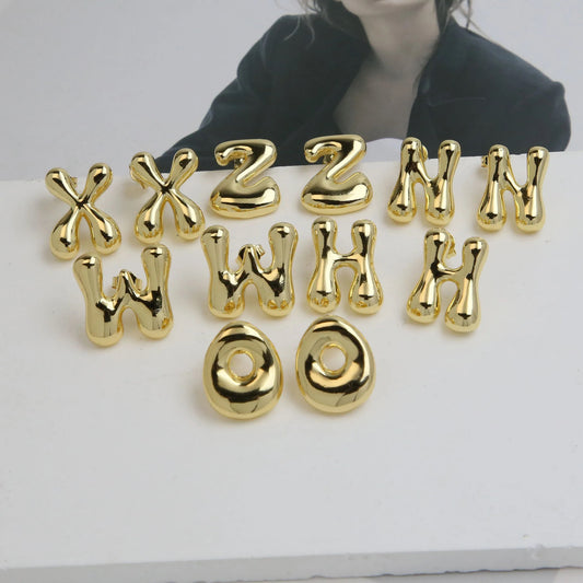 Groovy initial gold Earrings