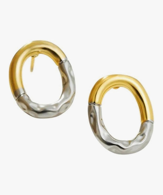 Overall bicolor earrings