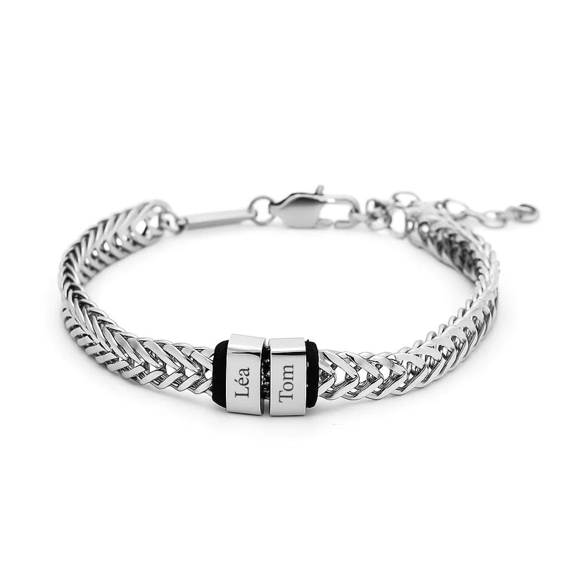 Silver Dad Bracelet with Kids’ Names - Engraved Family Jewelry - Husband Father’s Day Gift