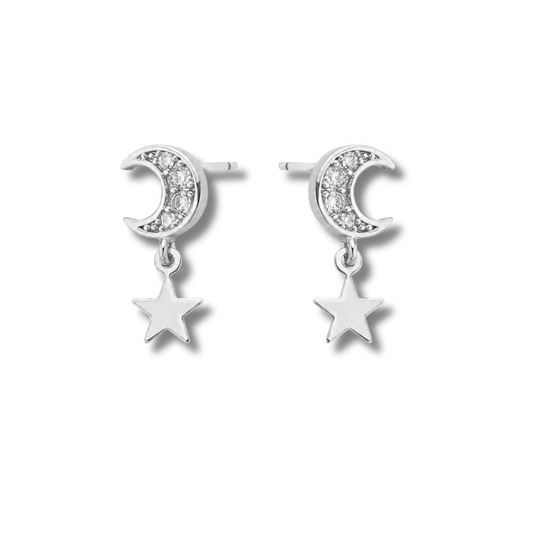 Moon & star studs