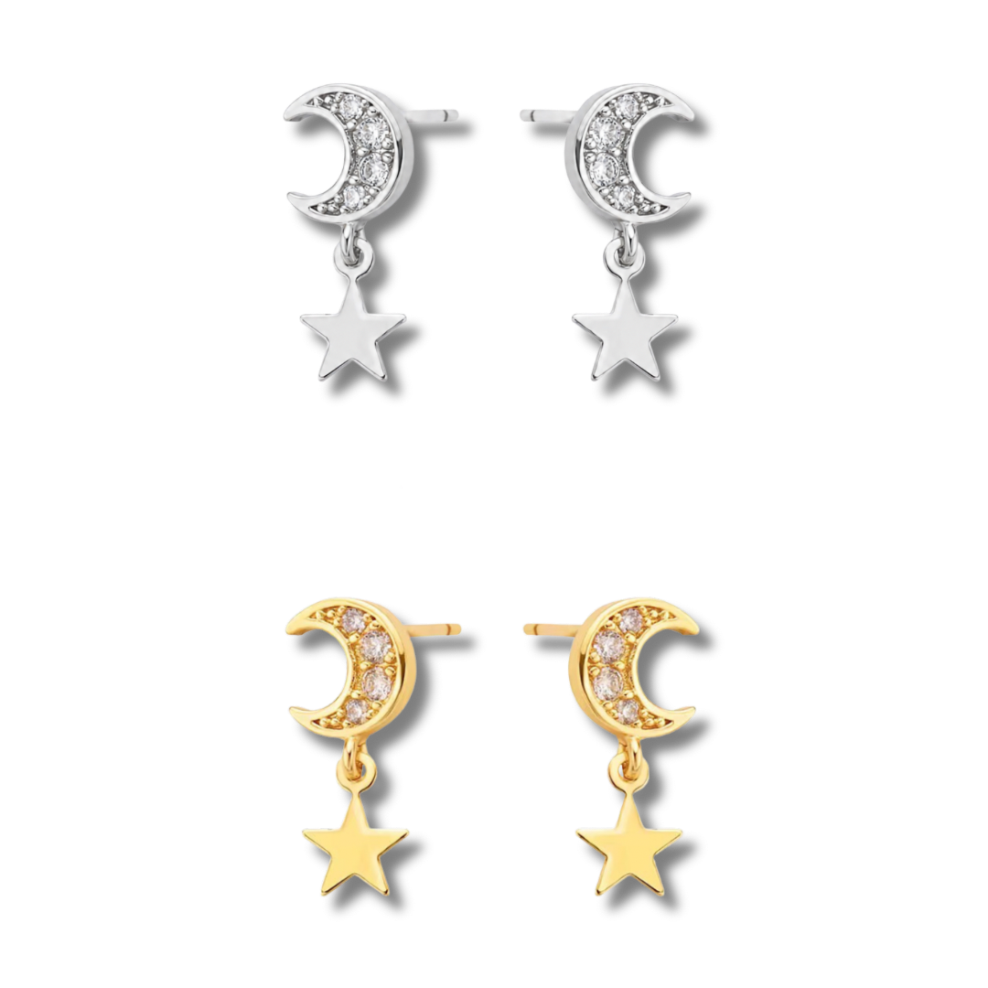 Moon & star studs