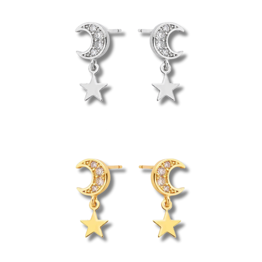 Moon & star studs