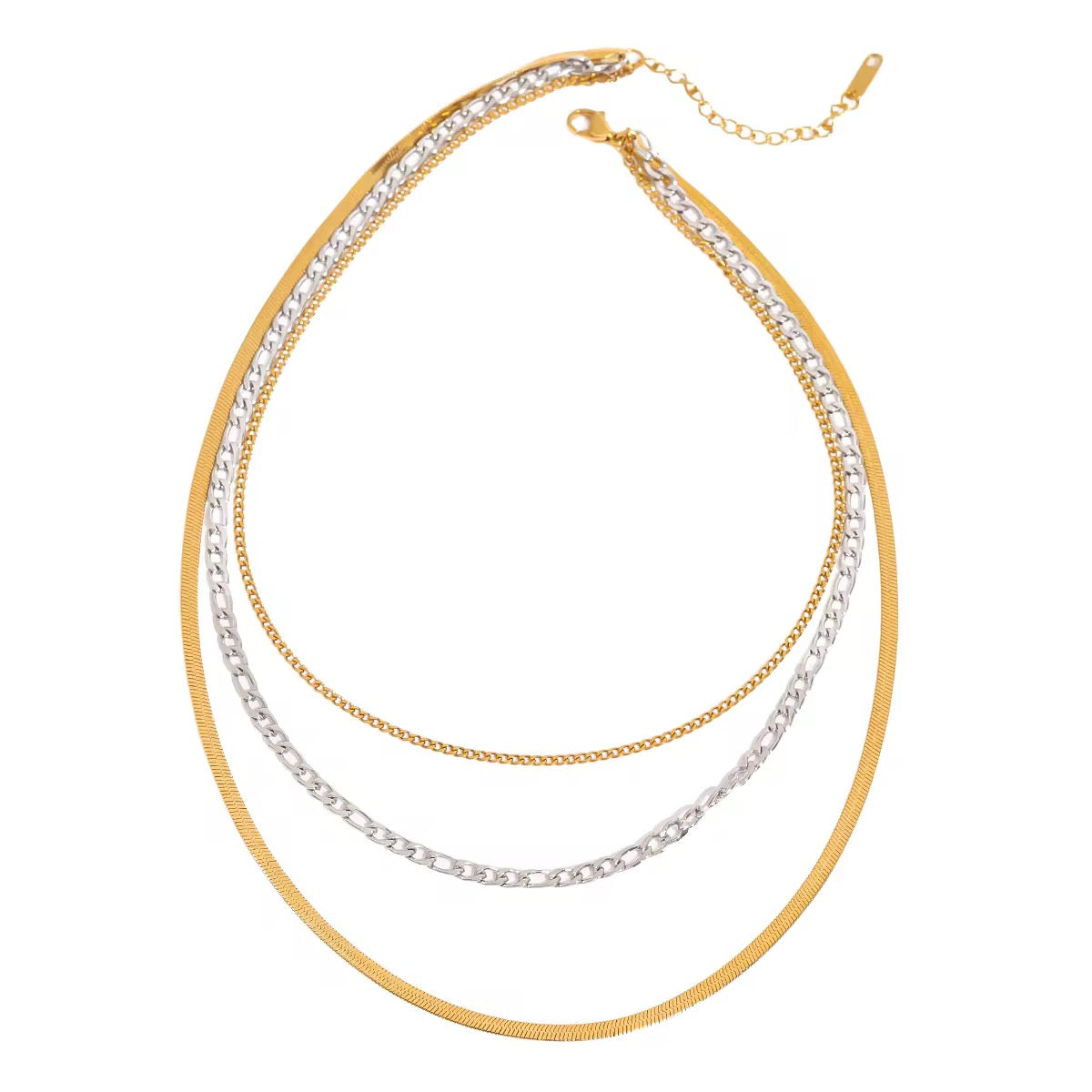 Triple necklace bicolor