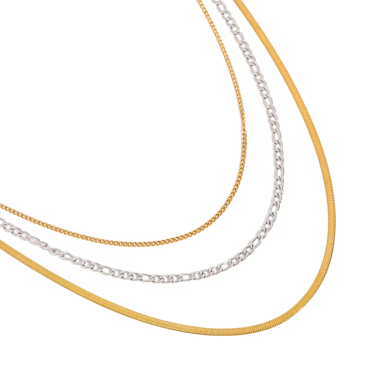 Triple necklace bicolor
