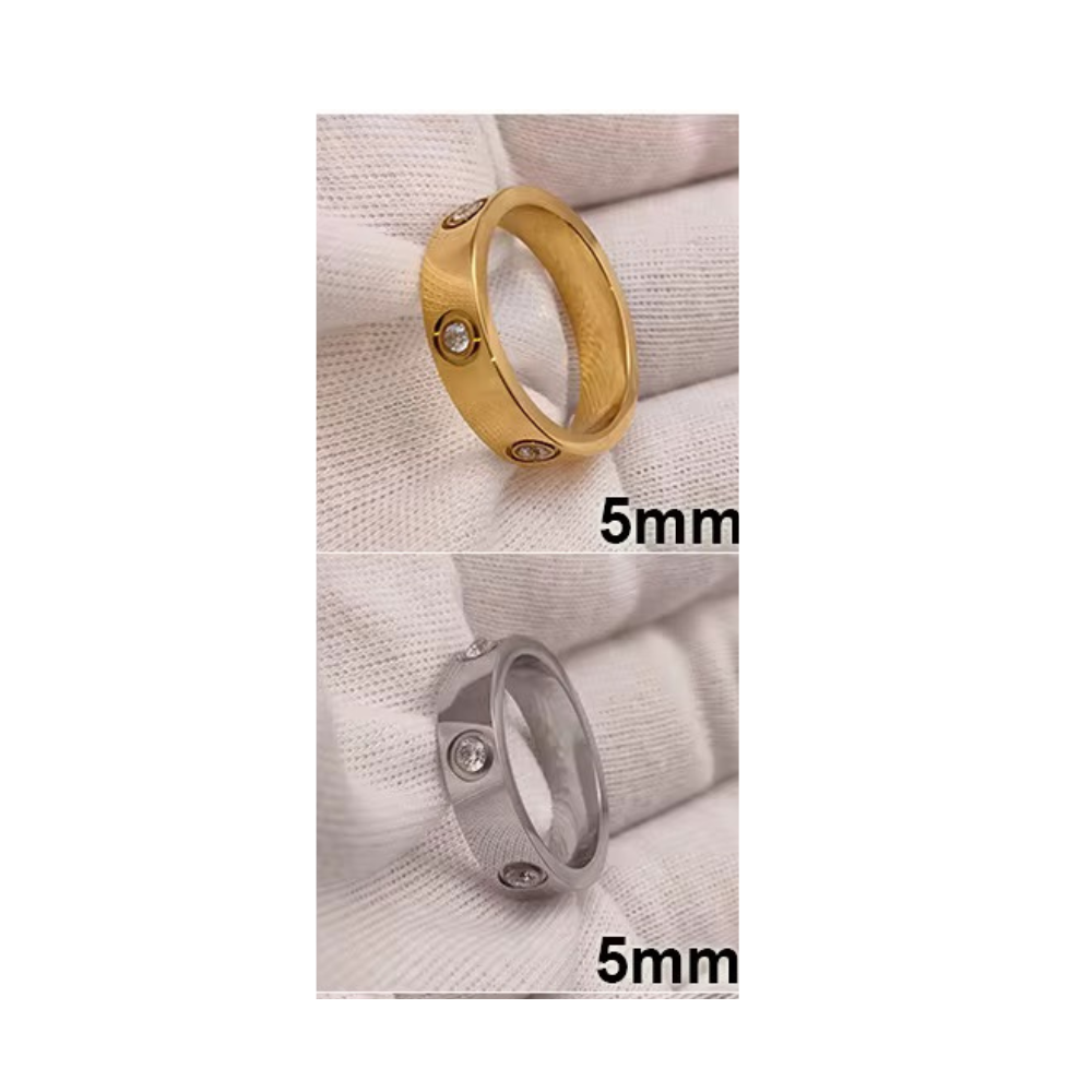 Cart dupe medium ring with zirconias