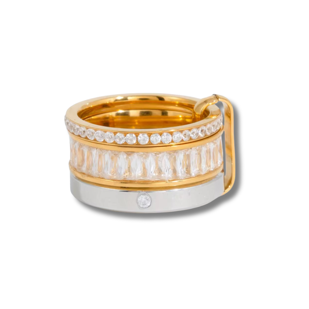 Triple Bridget bicolor ring