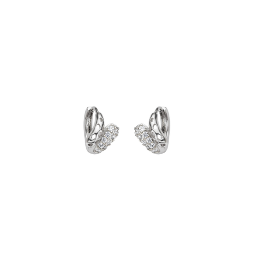 Silver curve earrings