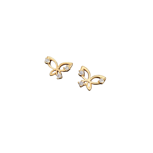 Gold butterfly studs