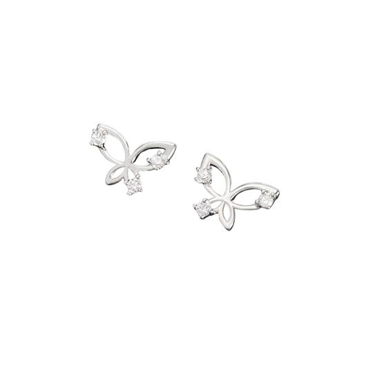 Silver butterfly studs
