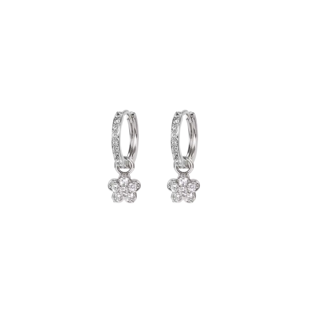 Flower drop earrings