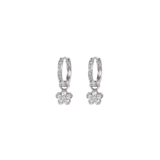 Flower drop earrings