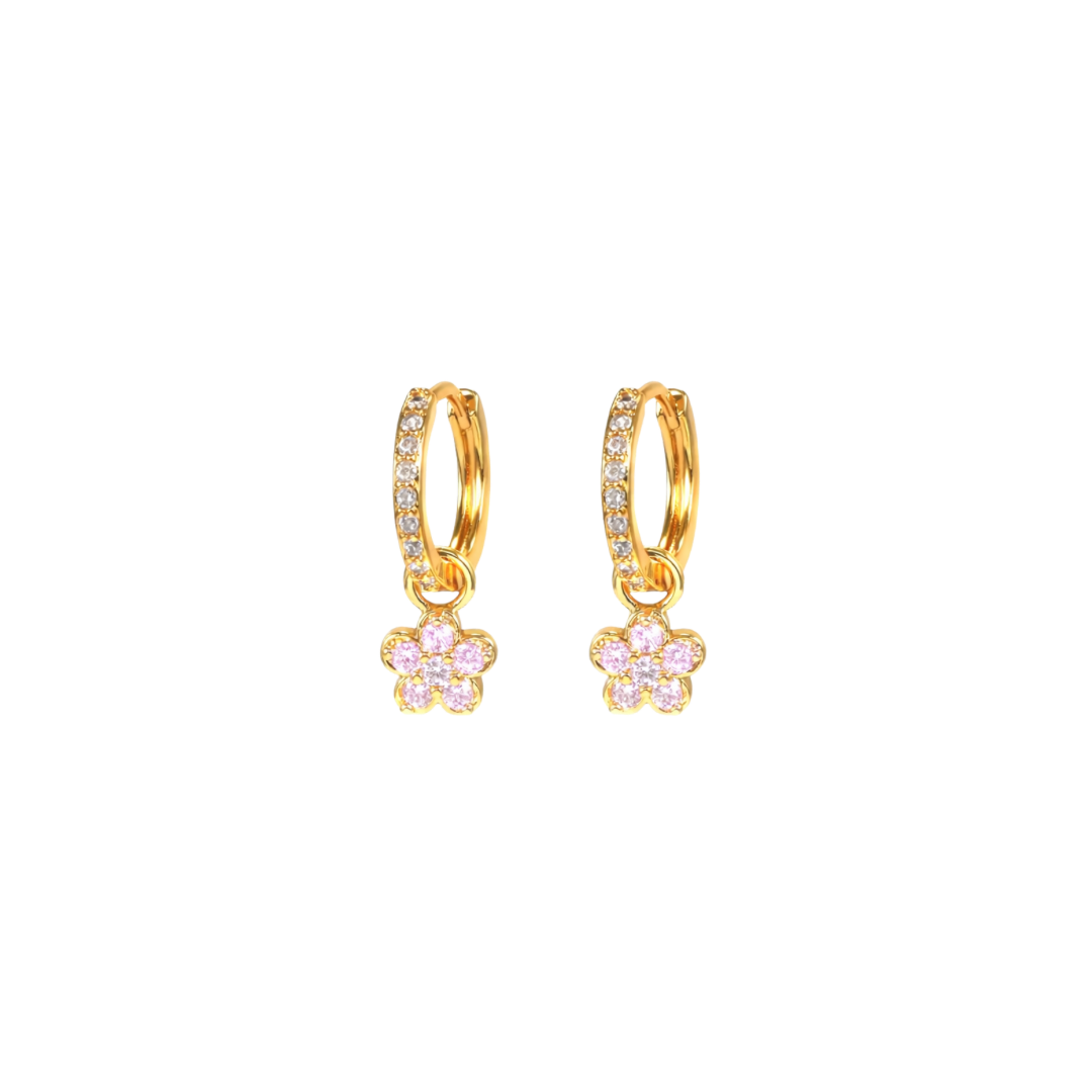 Flower drop earrings