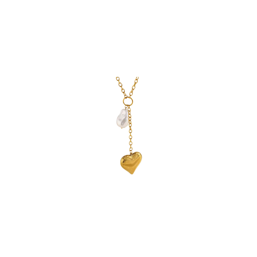 Golden romance drop necklace