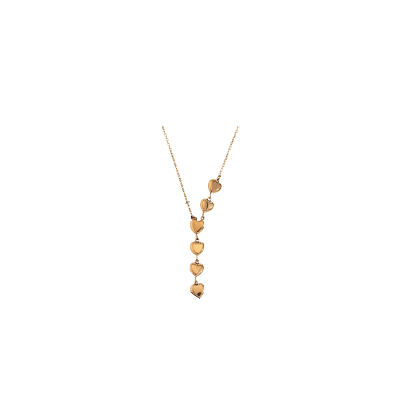 Golden heart drop necklace