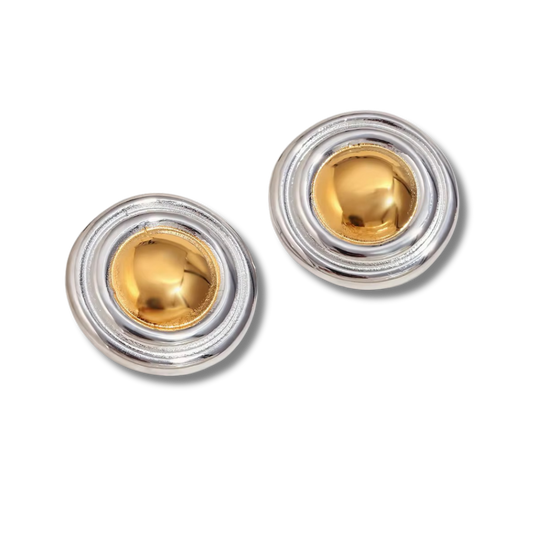 Golden circle bi-color Earrings