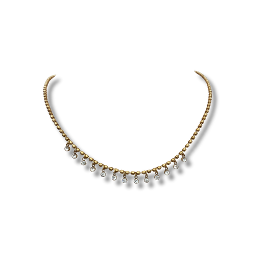 Golden clear drop necklace