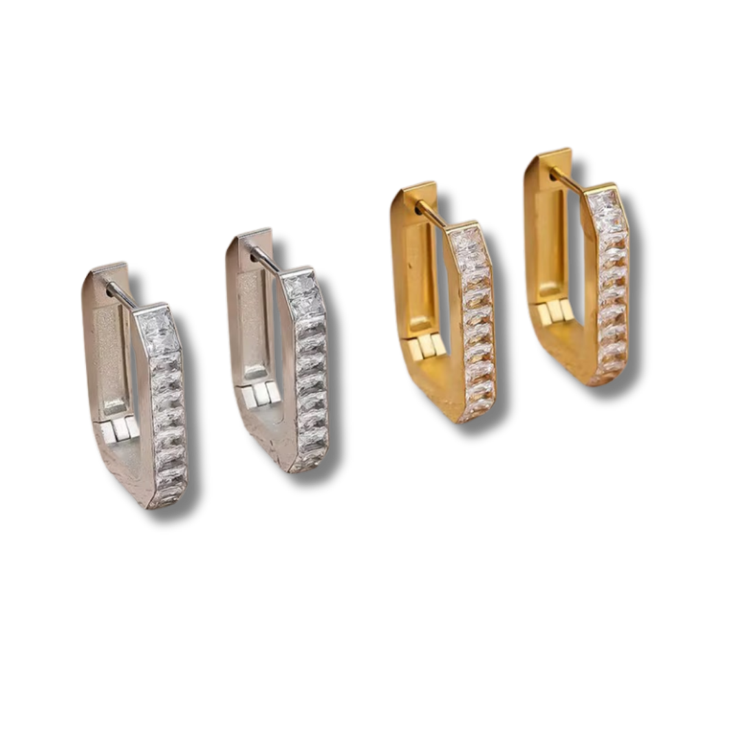 Squared zirconia earrings