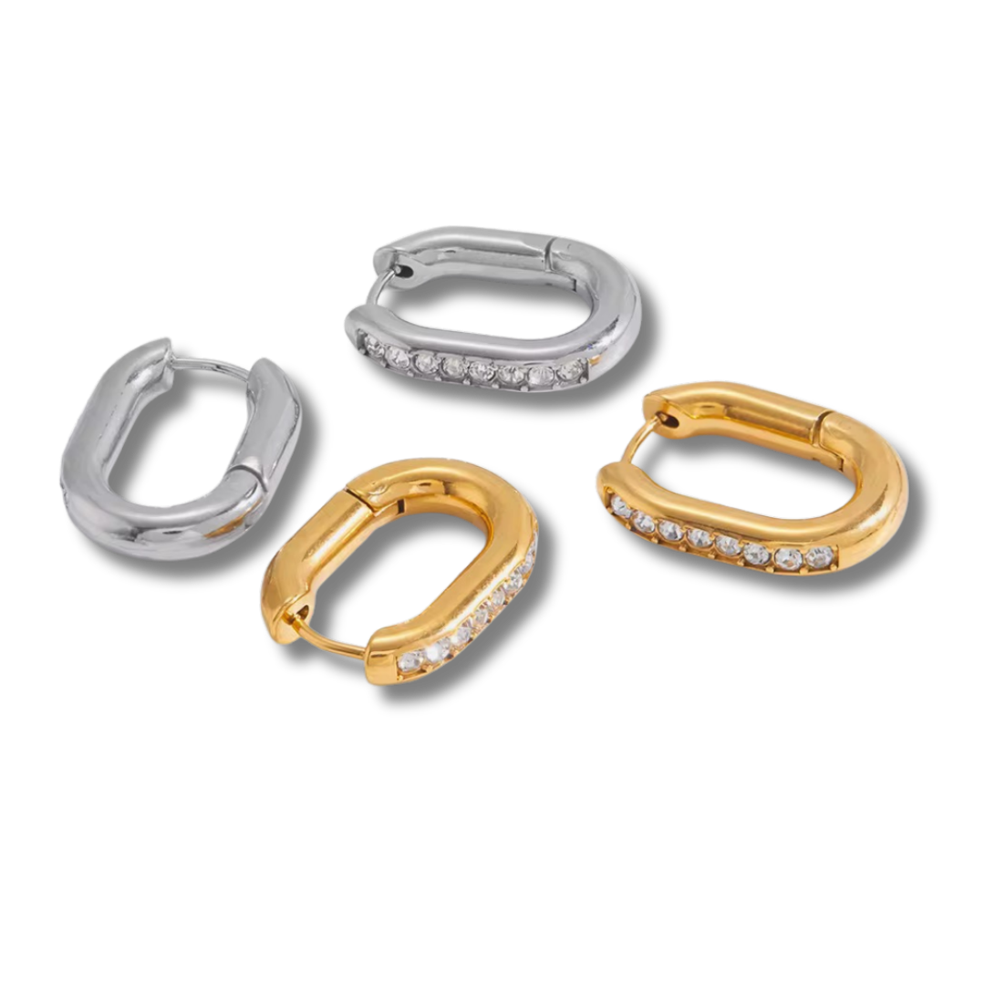 Ovaline zirconia earrings