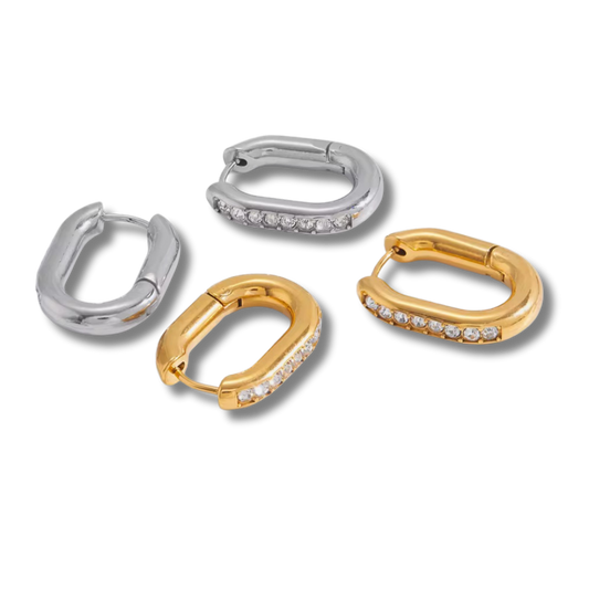 Ovaline zirconia earrings