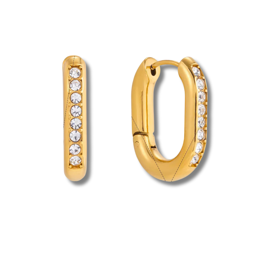 Ovaline zirconia earrings
