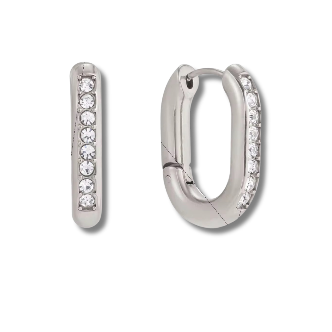 Ovaline zirconia earrings