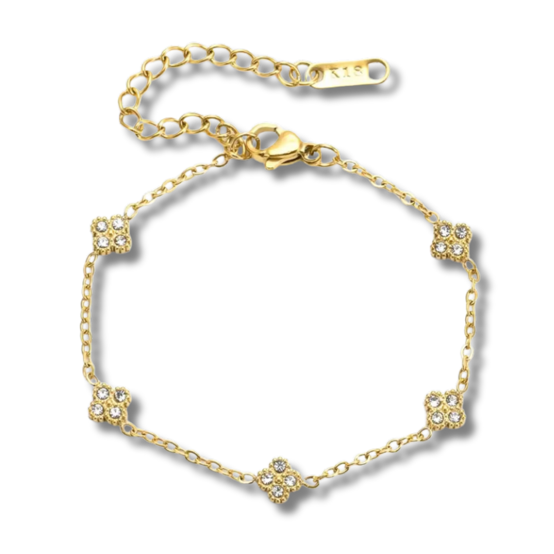 Clover gold zirconia bracelet