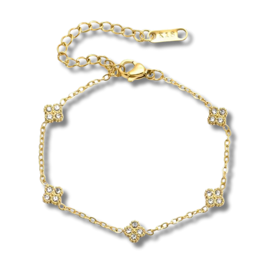 Clover gold zirconia bracelet