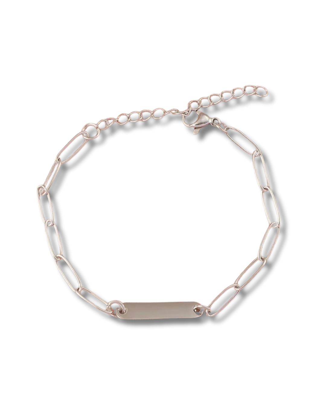 Silver Engraved link bracelet