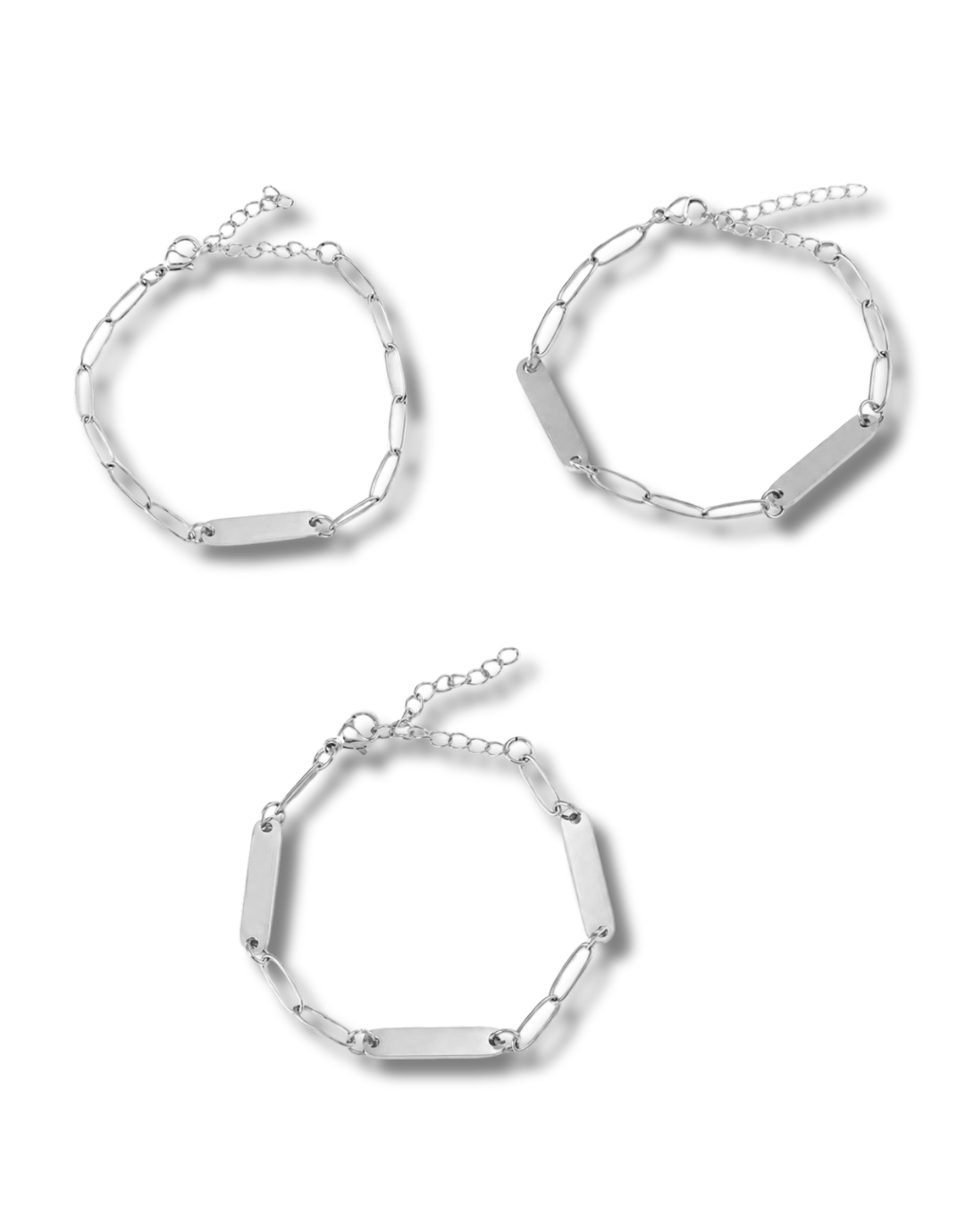 Silver Engraved link bracelet