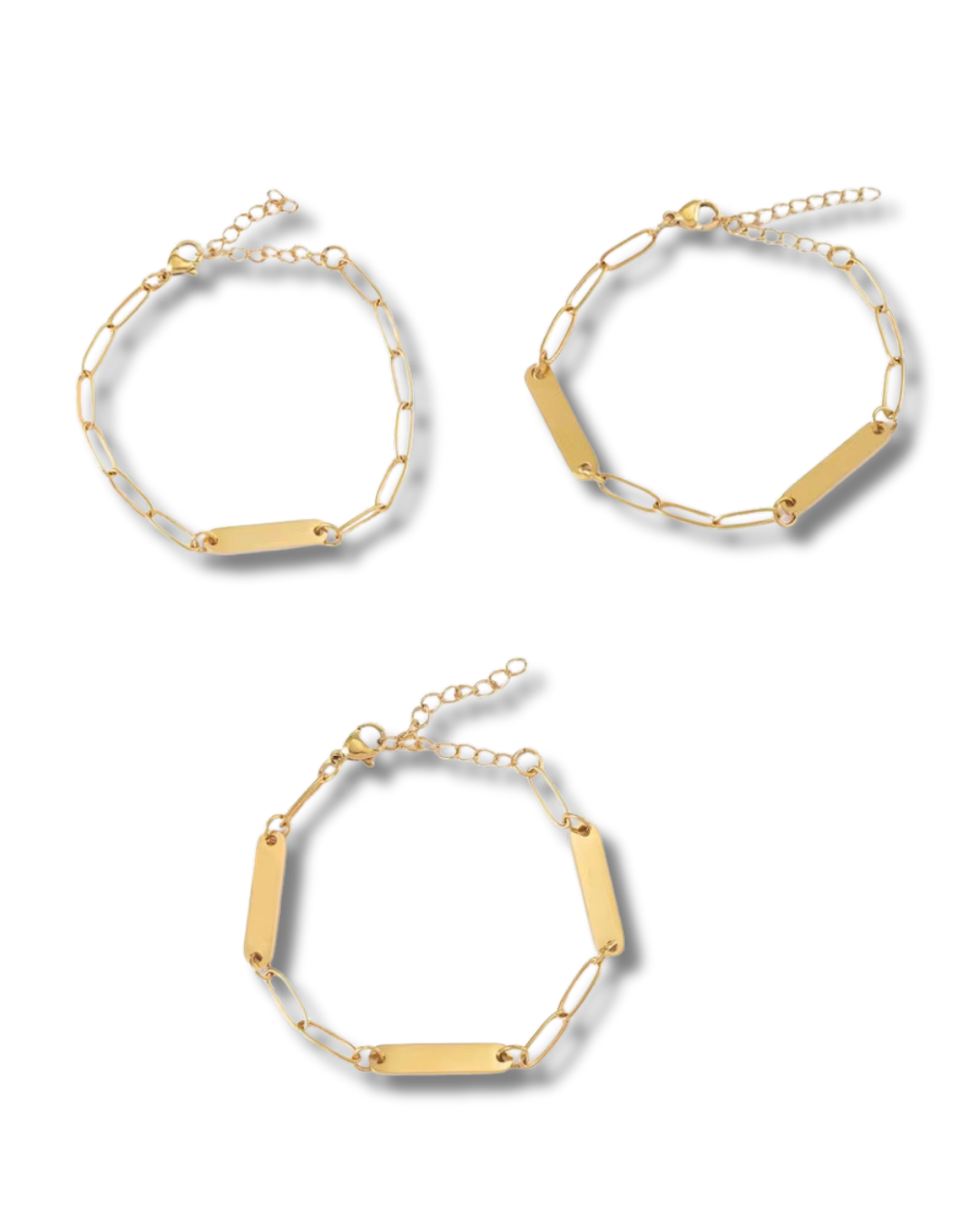 Gold Engraved link bracelet