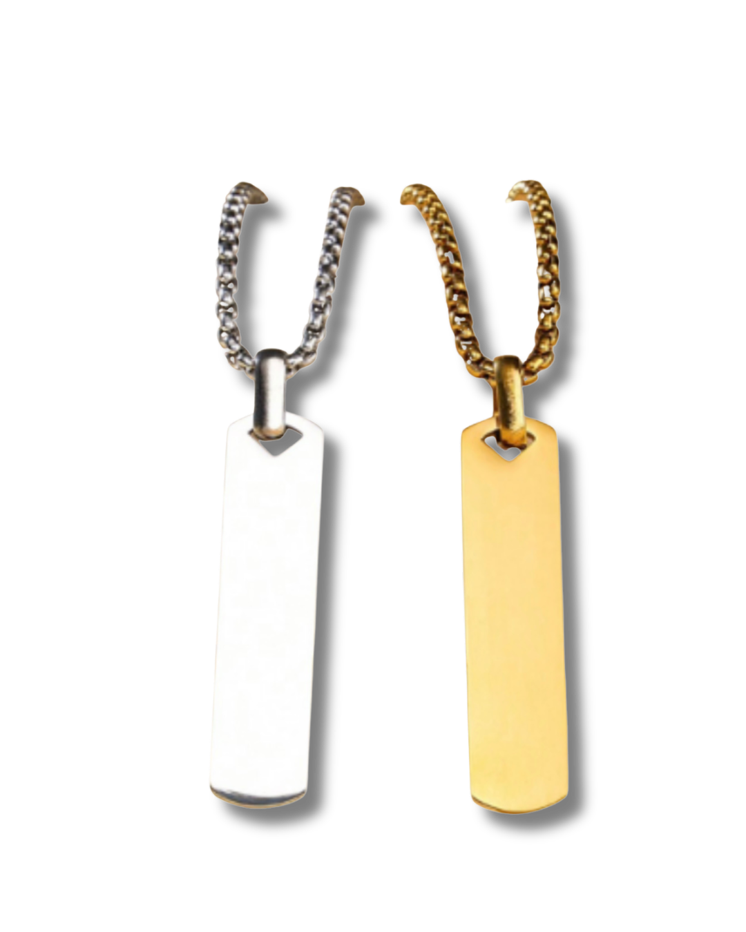 Engraved bar necklace