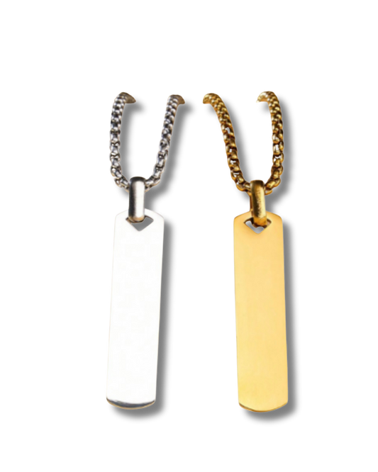 Engraved bar necklace