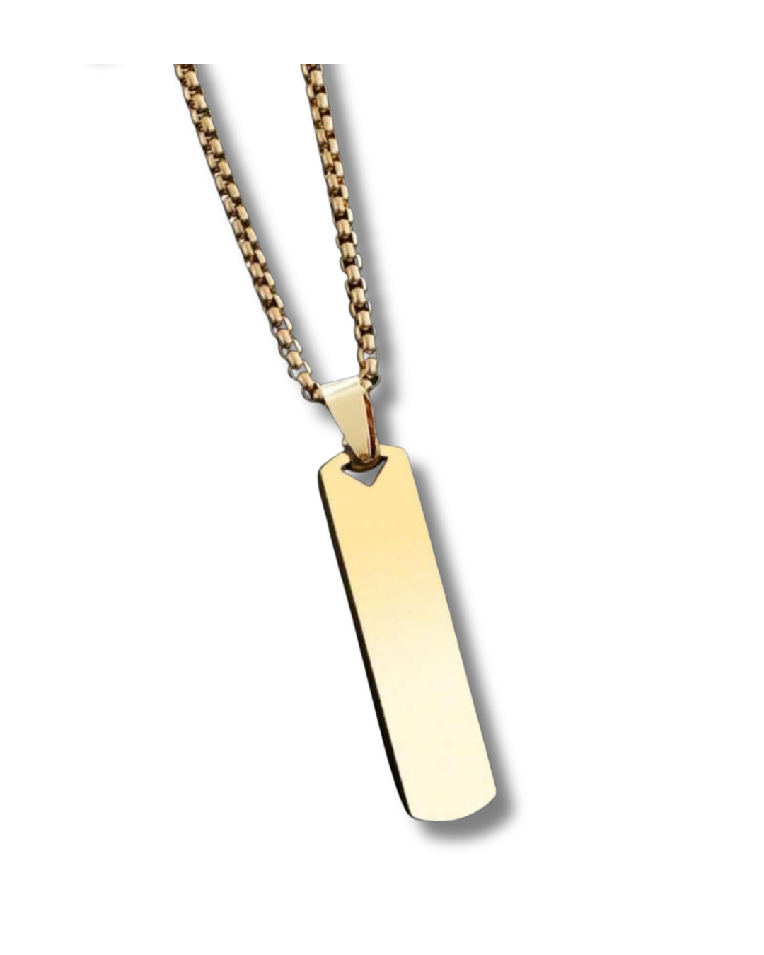 Engraved bar necklace