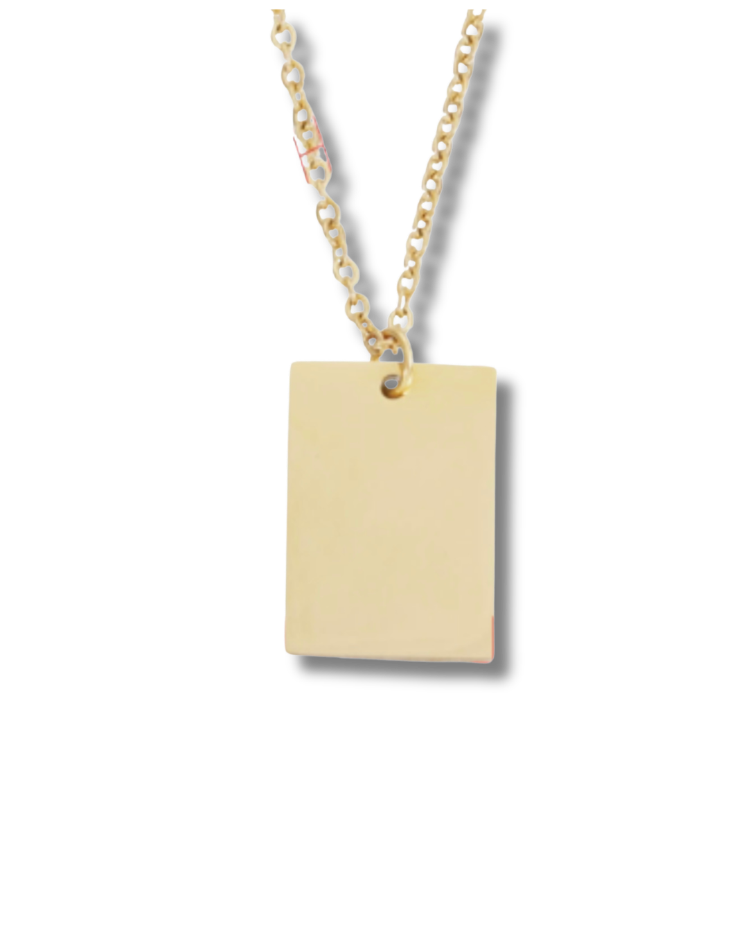 Engraved square necklace