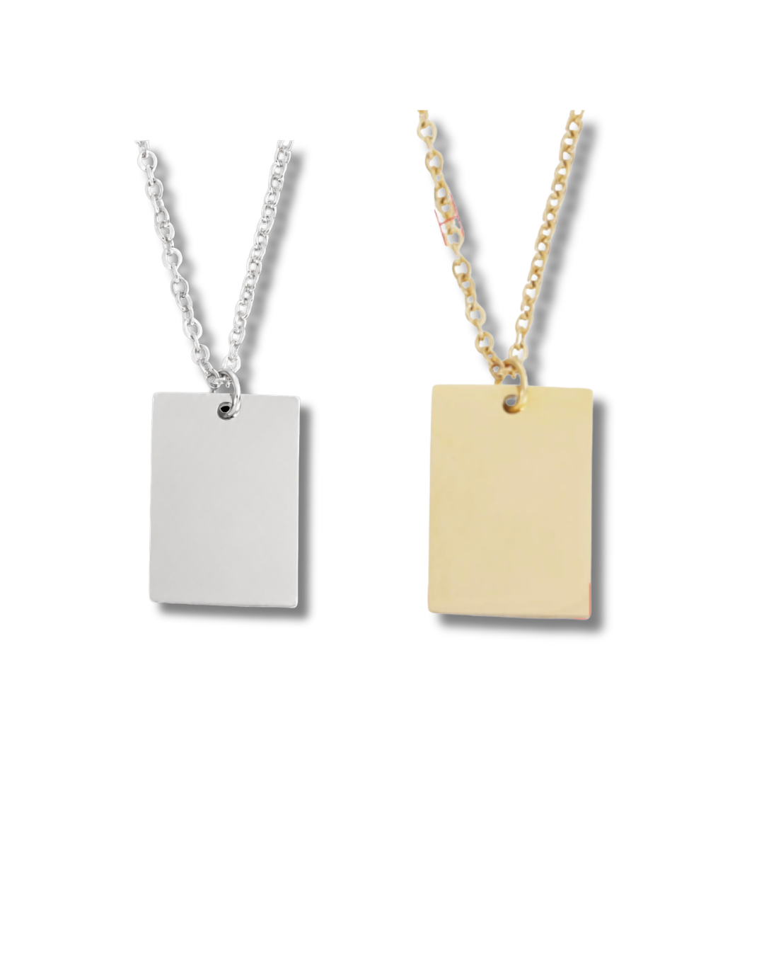 Engraved square necklace