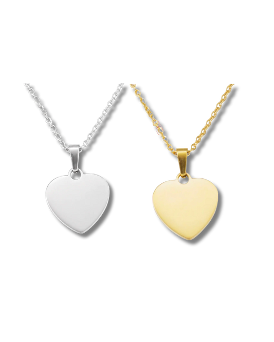 Engraved small heart necklace