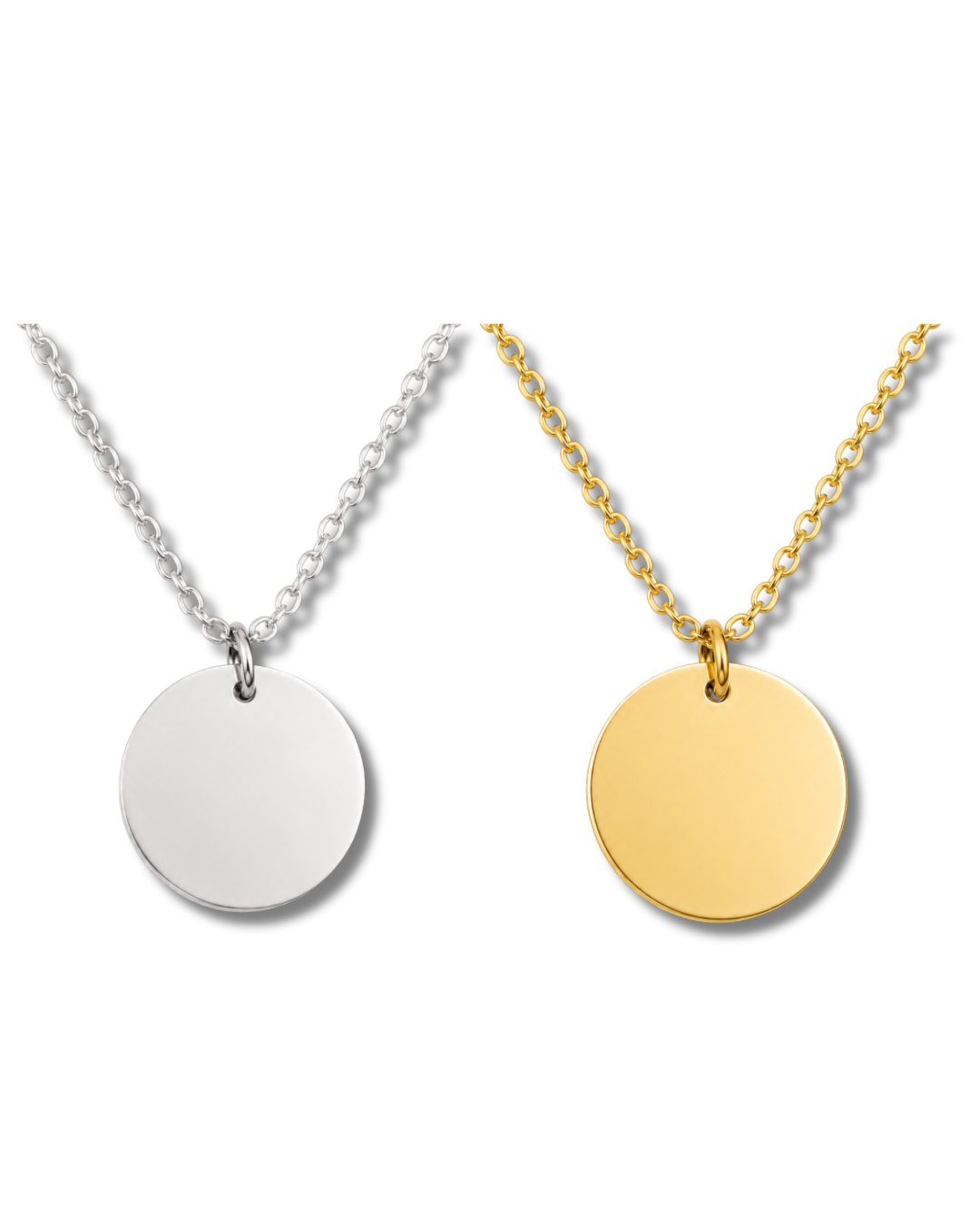 Engraved circle necklace