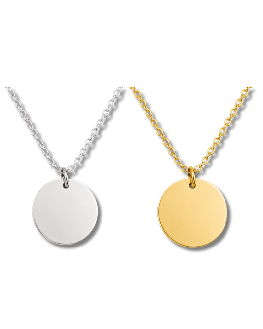 Engraved circle necklace