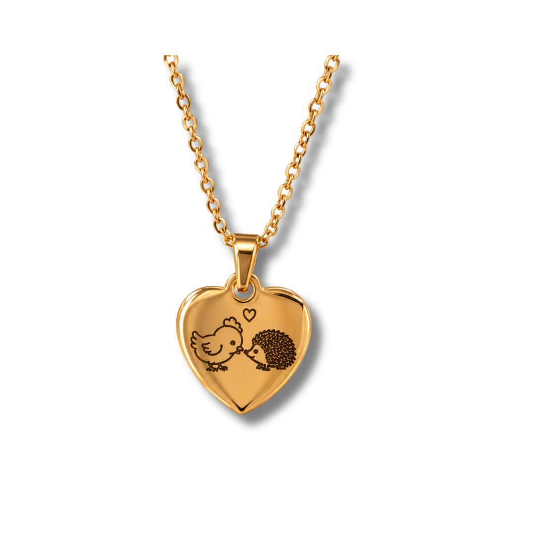 Engraved small heart necklace