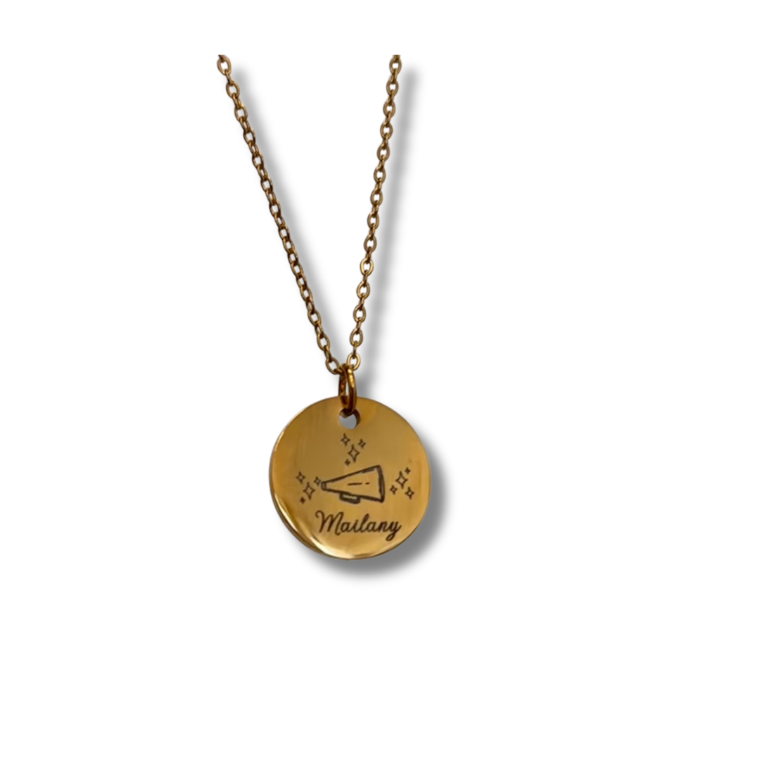 Engraved circle necklace
