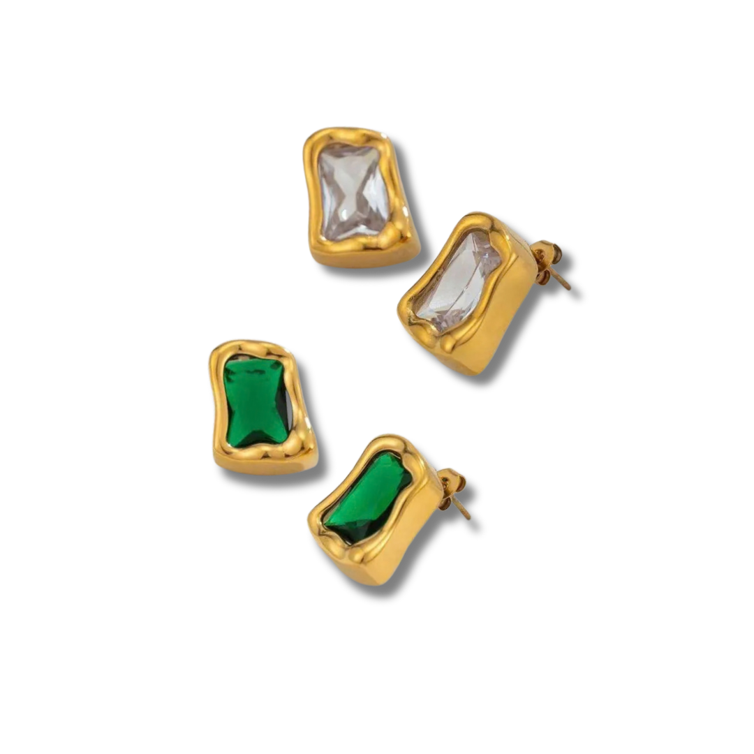 Asymmetrical squared earrings