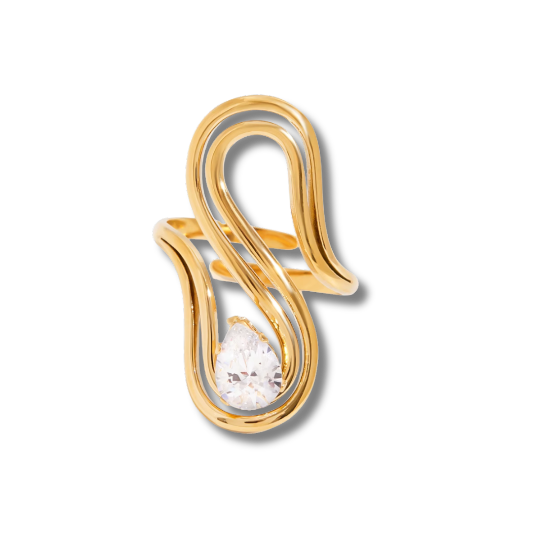 Pear wave ring (adjustable)